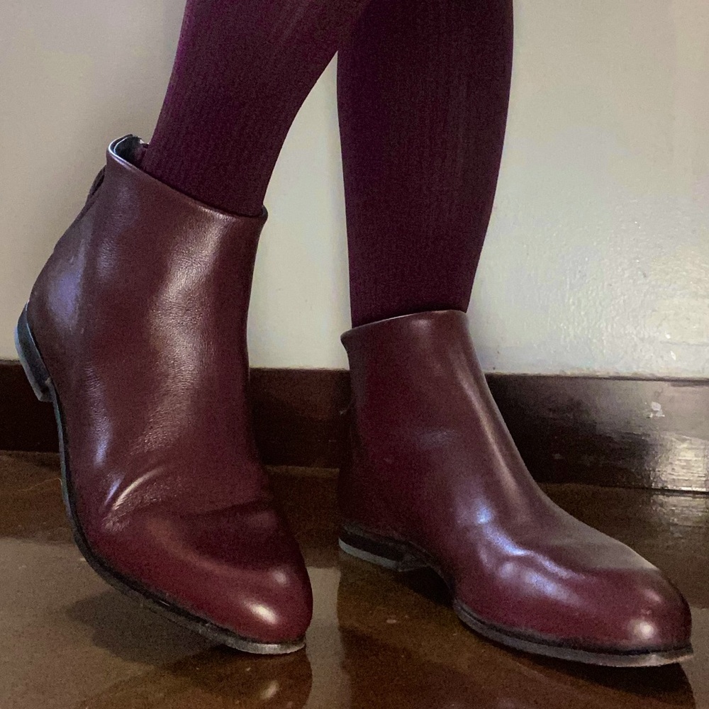 MOMA Ankle Boots Burgundy Leather